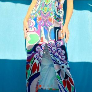 Y2K 70's Style Paisley Rainbow Skirt